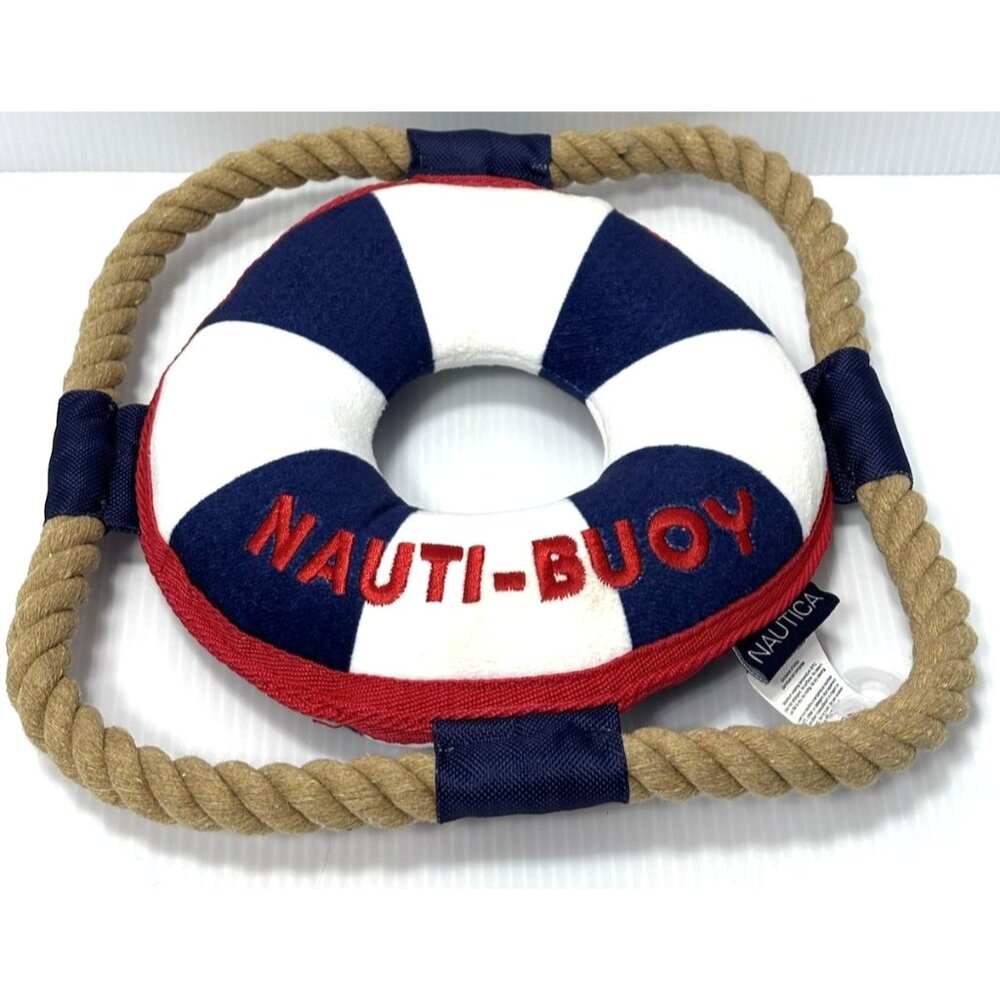 Nautica Nauti Buoy Dog Toy Rope Lifesaver Nautical Tug Fetch Pet Toy Play NEW